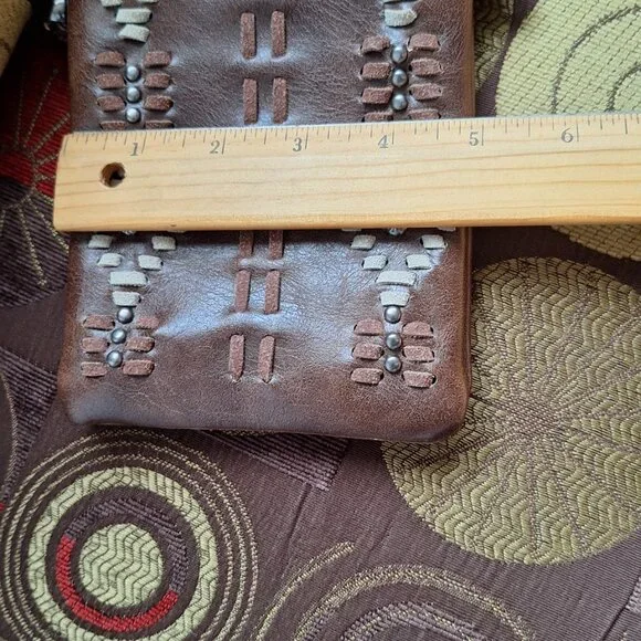 Brown Crossbody Bag with Embroidered Design - Picture 6 of 6